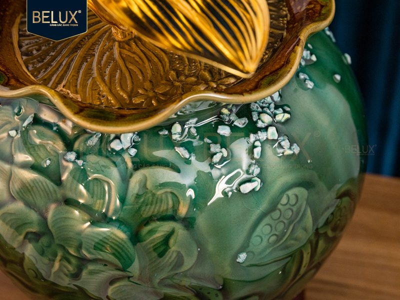 Chậu Lan Vàng Ngọc Bích 3 nhánh mạ vàng 24k&nbsp;cao 57cm